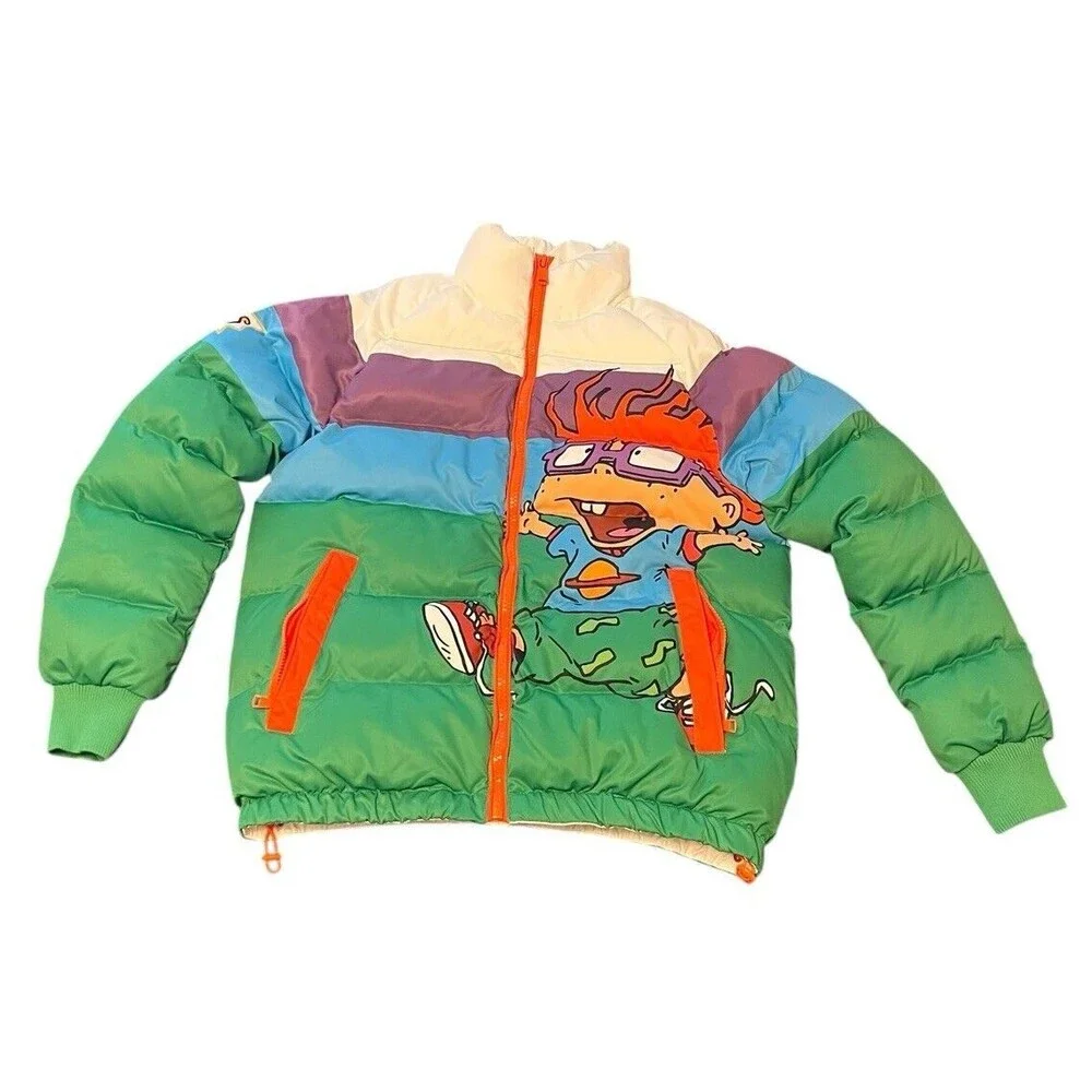 Rugrats Chuckie Sz L Freeze Max Raglan Full-Zip Olympic Collar Puffer Jacket - Picture 1 of 6